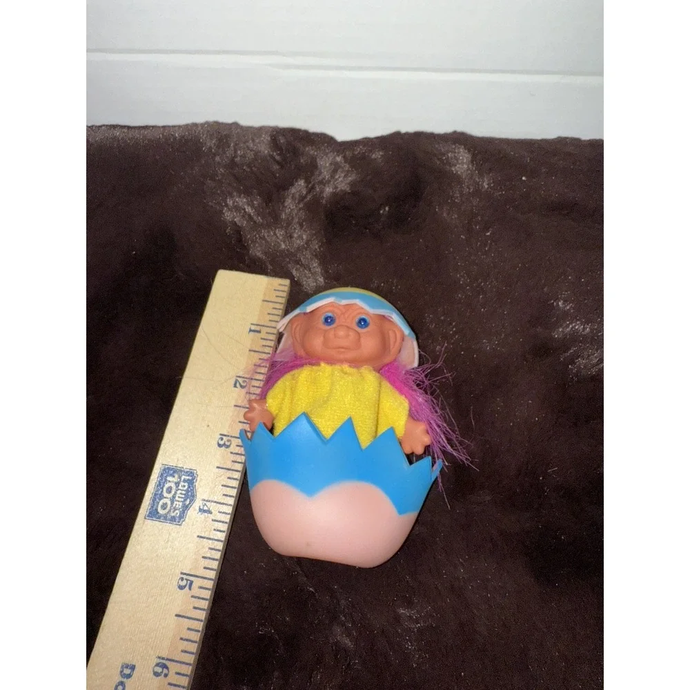 Vintage 1990s‎ Troll Chick Cracked Easter Egg Doll Pink Hair Blue Eyes - 5